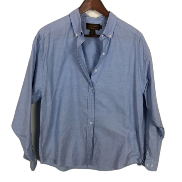Eddie Bauer Blue Button Down Long Sleeve Career Shirt Women's Size 12 - Picture 1 of 5